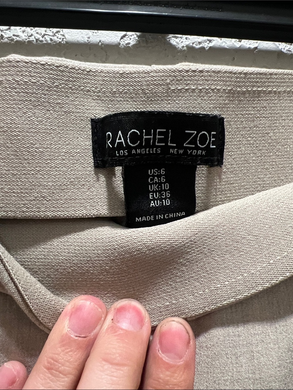 Rachel Zoe Taupe Straight-Leg Dress Pants